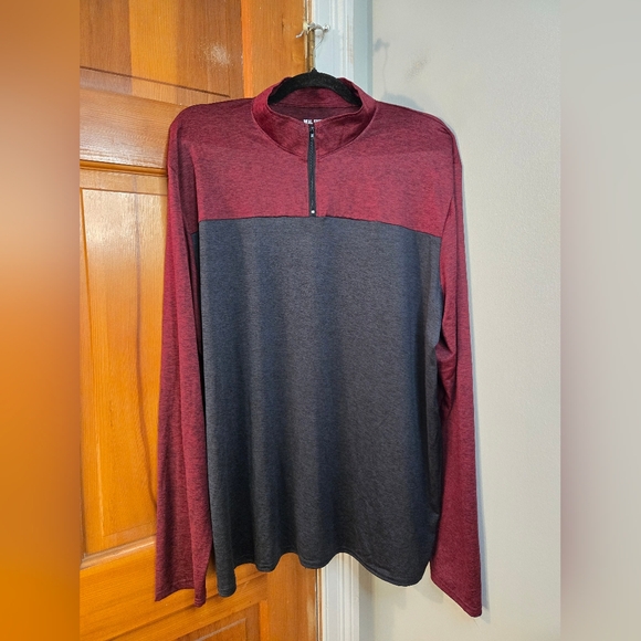 Essentials Other - Real Essentials Maroon and Charcoal Quarter-Zip Top Sz XL